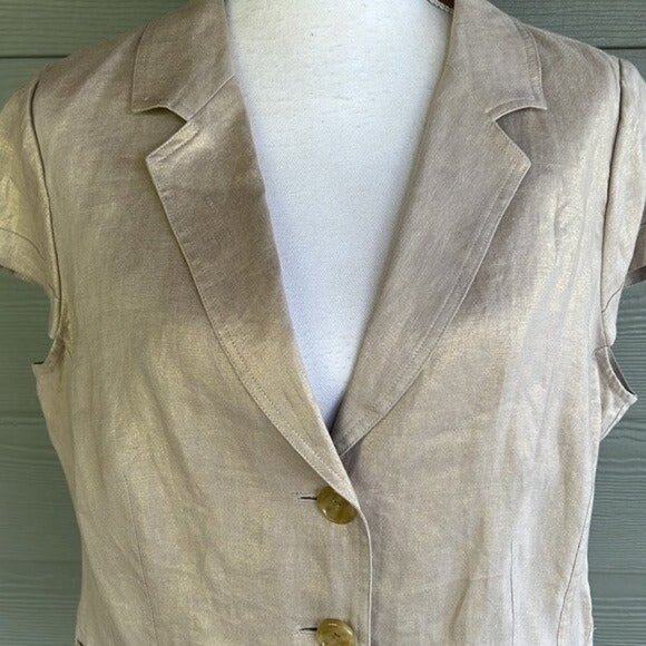 Donna Karan “Urban Safari” Linen Top - NWT! - Picture 2 of 12